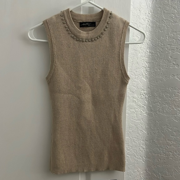 Vici Tops - NWOT Vici Embellished Cream Tank